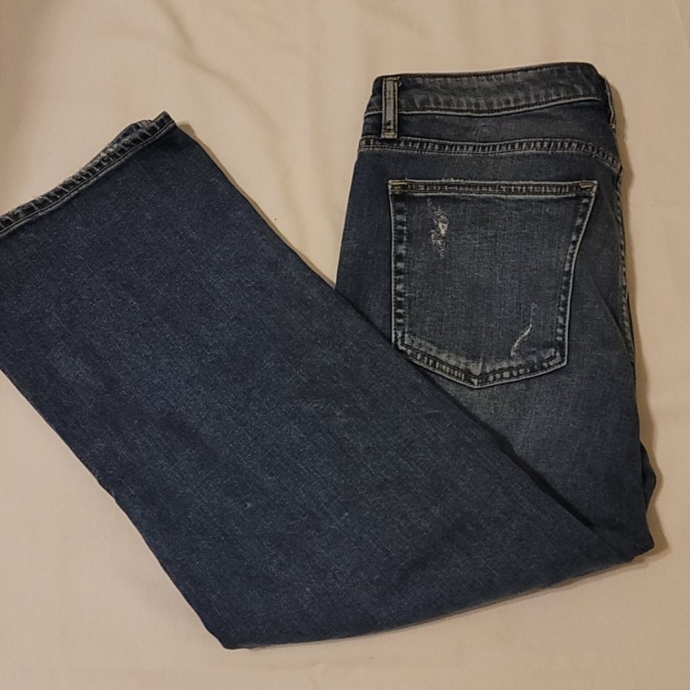 Silver cropped wide leg, high waist jeans size 31